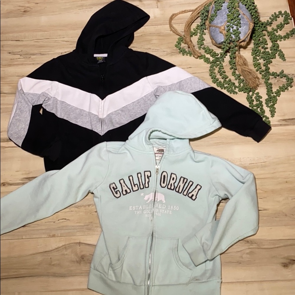 Girls Bundle Zip Up Hoodies Size L